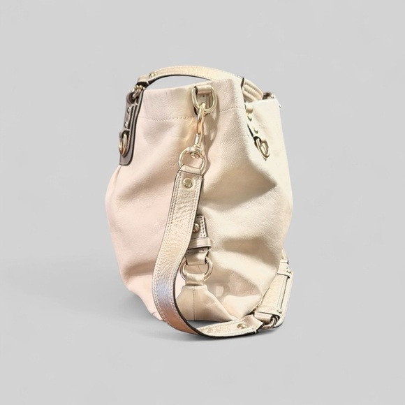 Coach Ashley Cream and Metallic Gold Leather Shoulder Bag - Picture 12 of 14